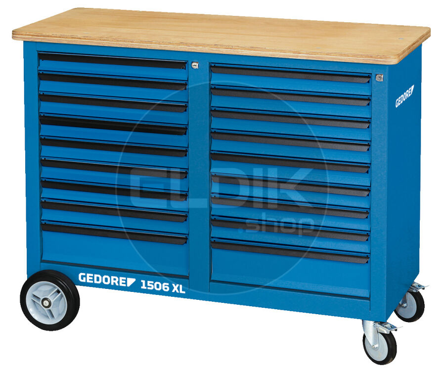 Gedore 1506 XL 2810 Verrijdbare werkbank, 1,25 m breed, met 18 laden - 2528096