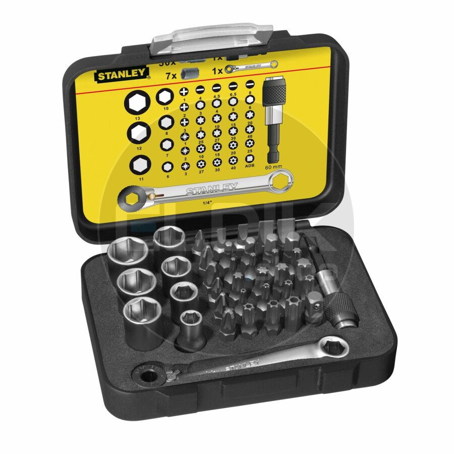 Stanley 1-13-907 Bitset Expert Pro 1/4" - Ringsteeksleutel (40 delig)