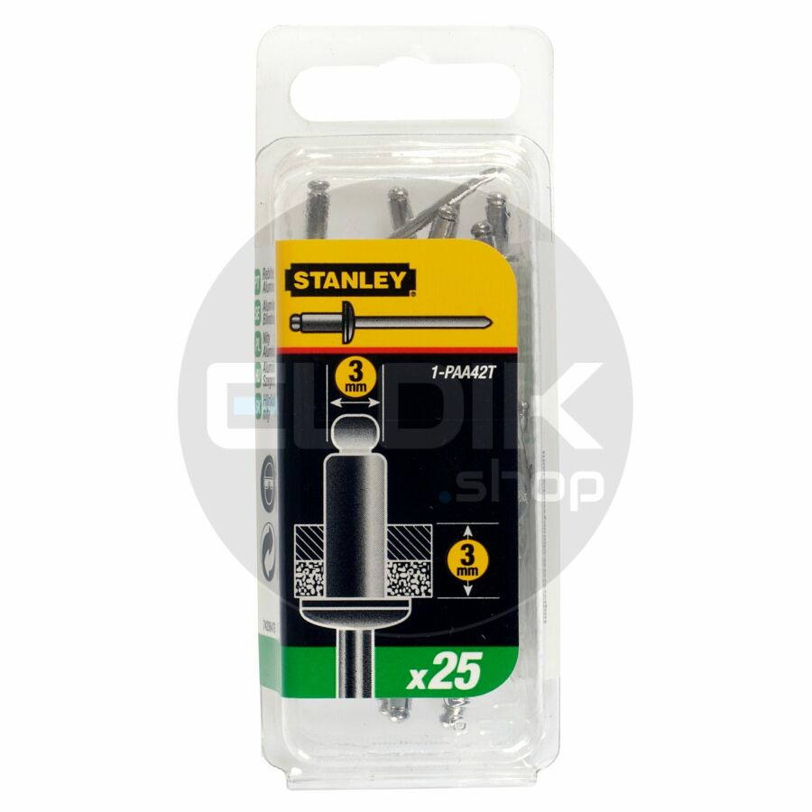 Stanley 1-PAA42T Popnagels 3X3mm - 25 stuks