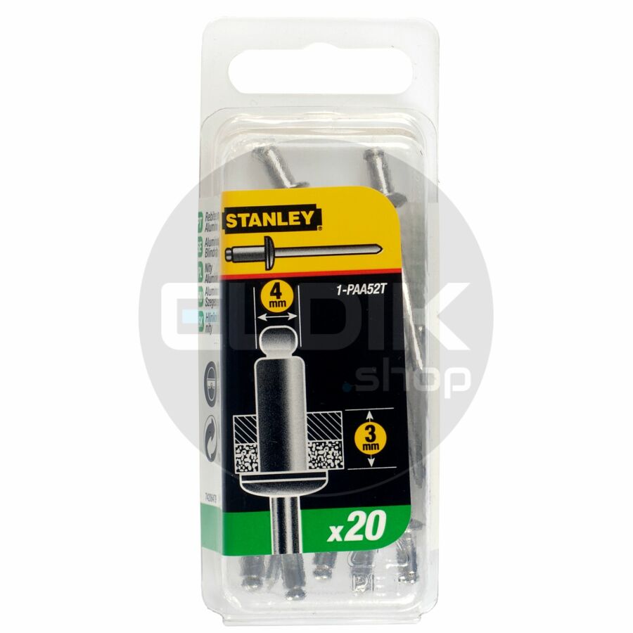 Stanley 1-PAA52T Popnagels 4X3mm - 20 stuks