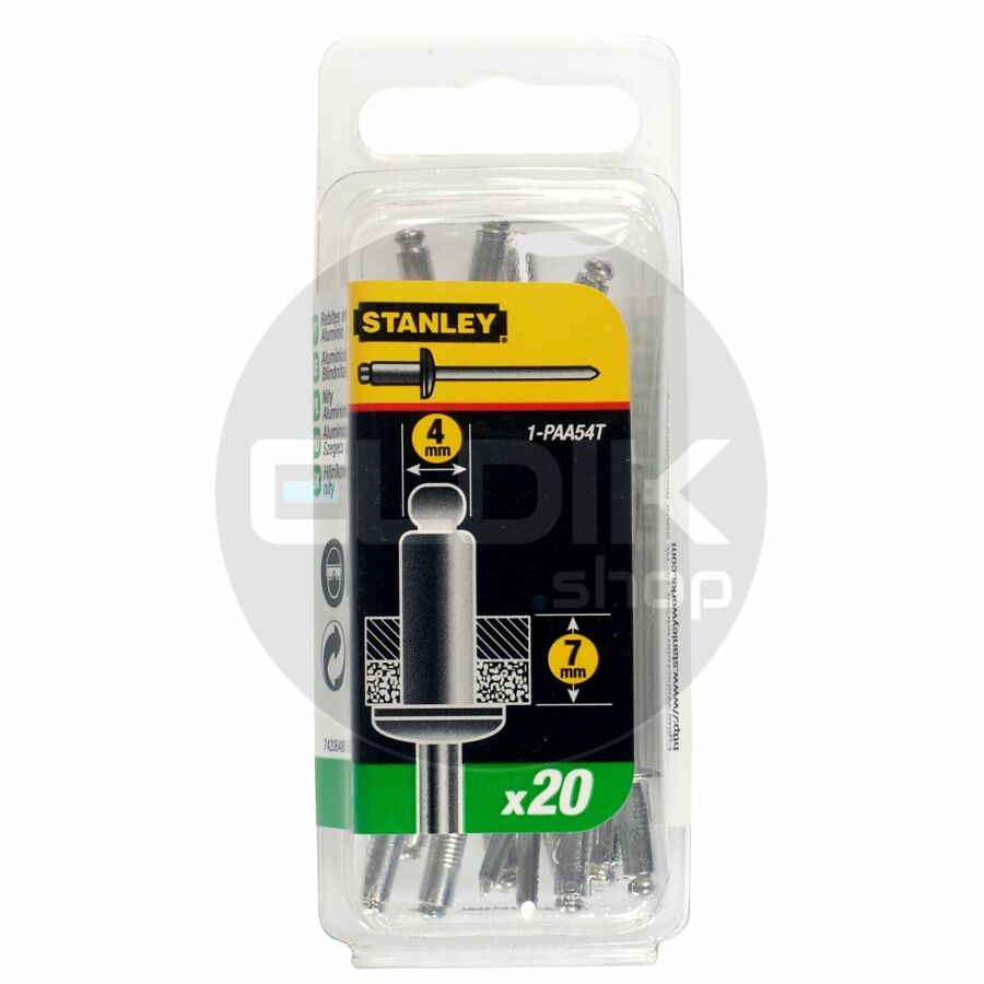 Stanley 1-PAA54T Popnagels 4X7mm - 20 stuks