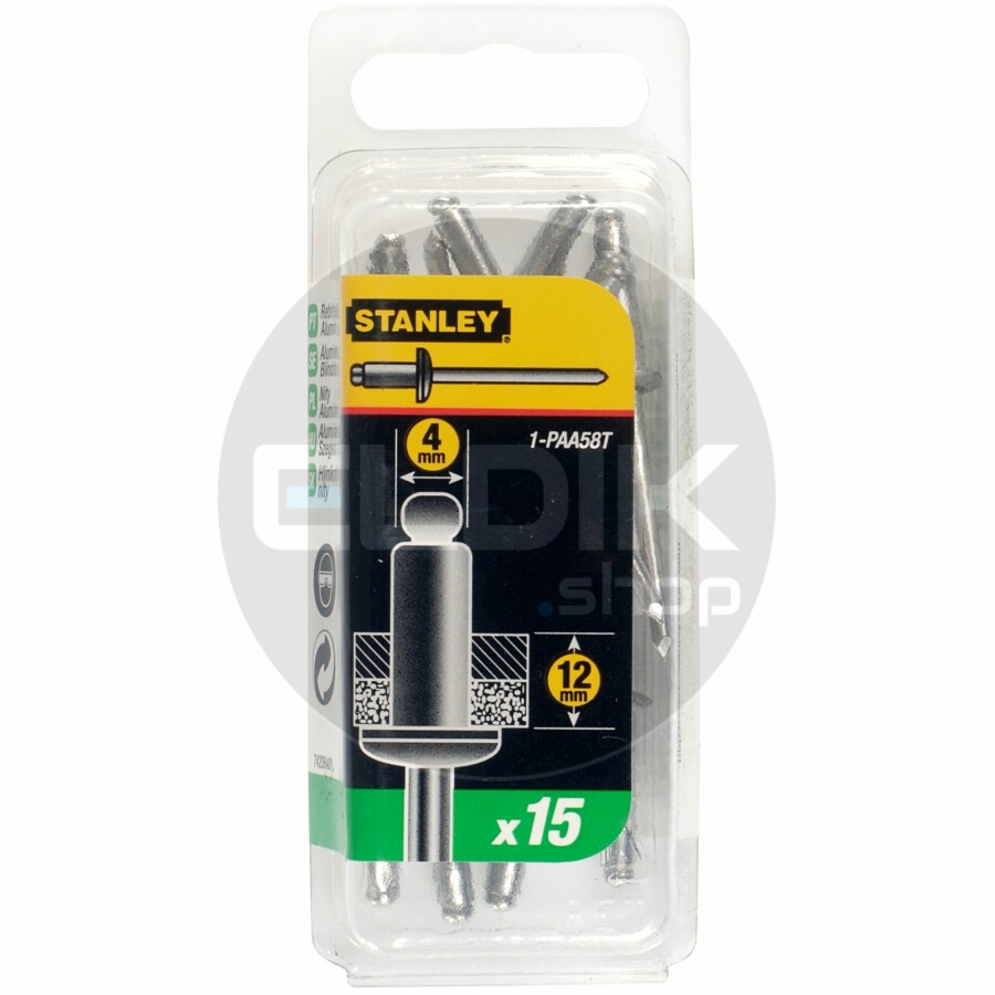 Stanley 1-PAA58T Popnagels 4X12mm -15 stuks