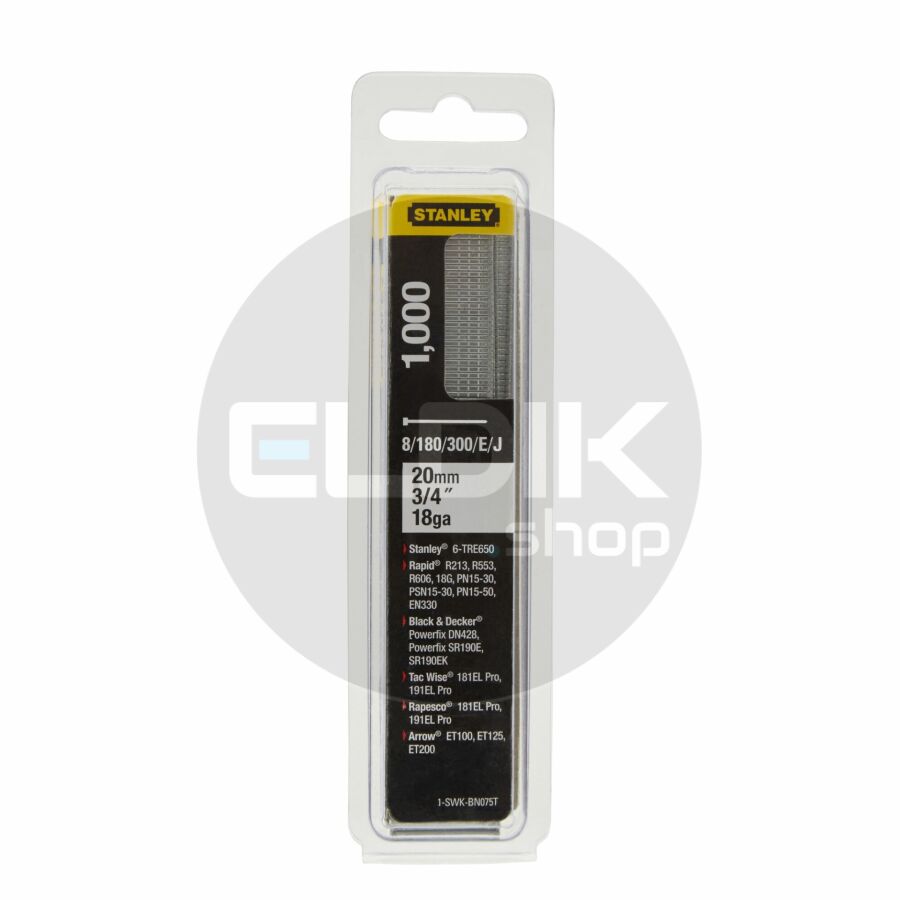 Stanley 1-SWKBN075T Nagels 20mm Type J - 1000 Stuks