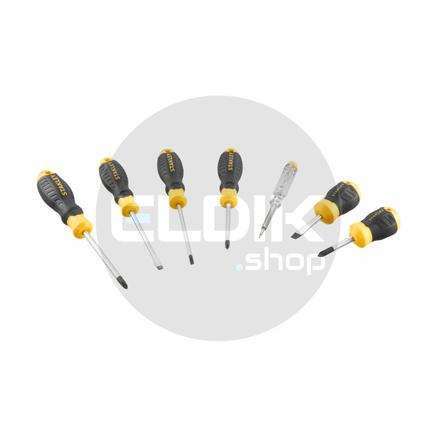 Stanley STHT16166-0 Cushiongrip Schroevendraaierset 7-delig: PH, Parallel, Standaard, Spanningszoeker