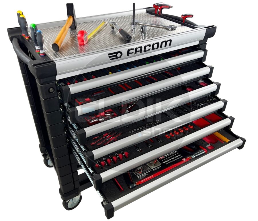 Facom JETCMM215GBNL Gevulde gereedschapswagen 8 Laden | 215-delig in Foam inlay | Zwart