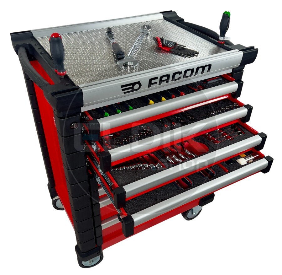 Facom JETCMM150BNL Gevulde gereedschapswagen 8 Laden | 150-delig in Foam inlay | Rood