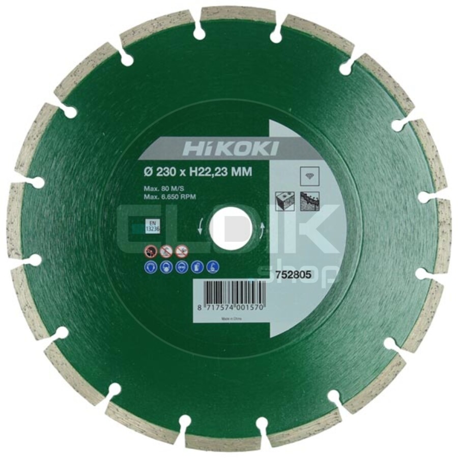 Hikoki 752802 Diamant zaagblad 125 x 22,2 x 7mm type universeel gesinterd