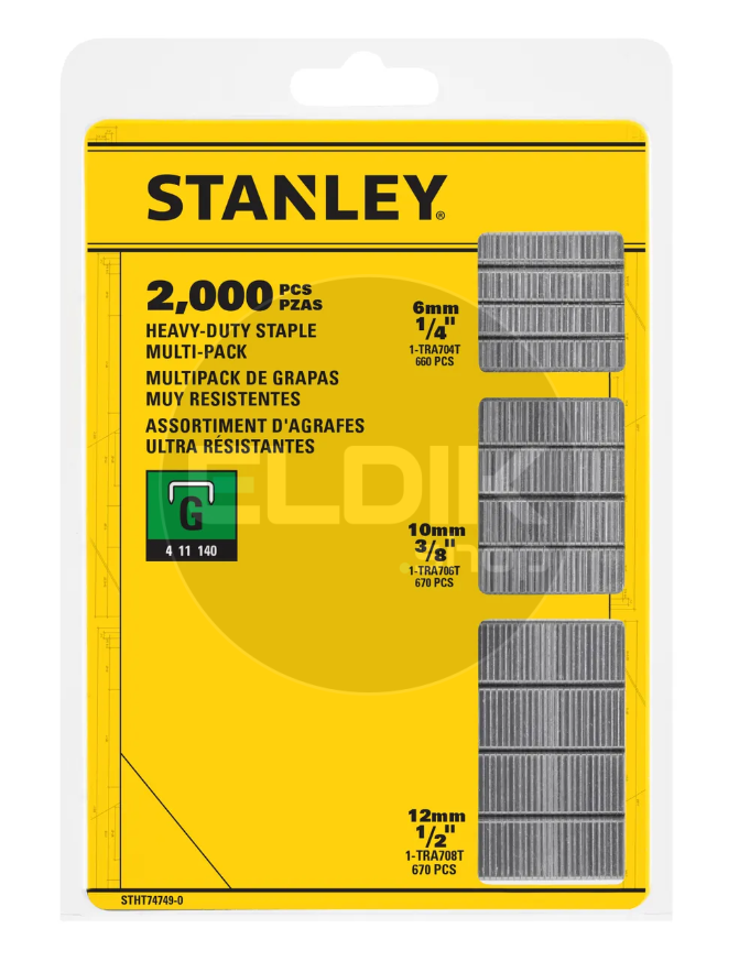 Stanley STHT74749-0 Nieten mix 6, 10 en 12mm Type G - 2000 Stuks