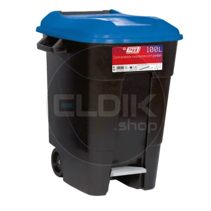 Tayg 100P Afvalcontainer met voetpedaal - 100 liter - blauw - 421020