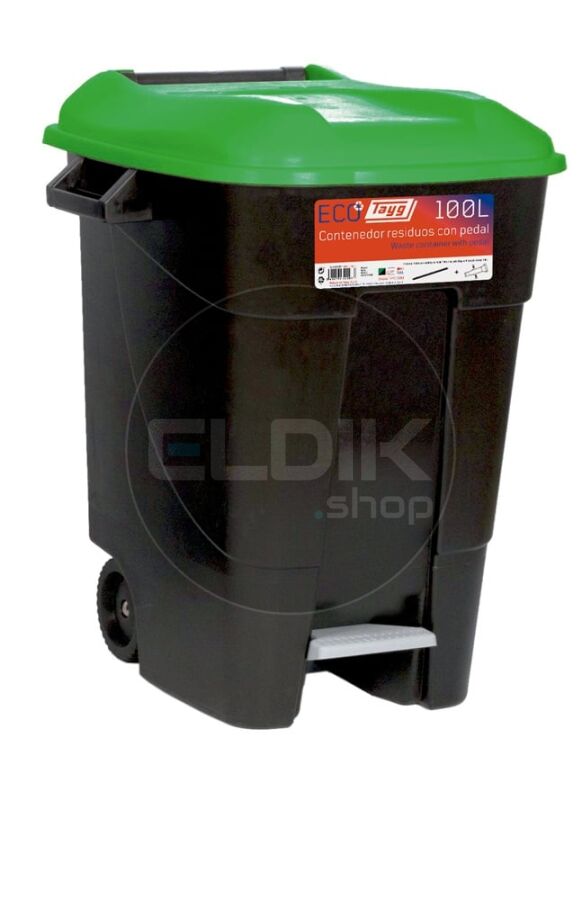 Tayg 100P Afvalcontainer met voetpedaal - 100 liter - groen - 421037