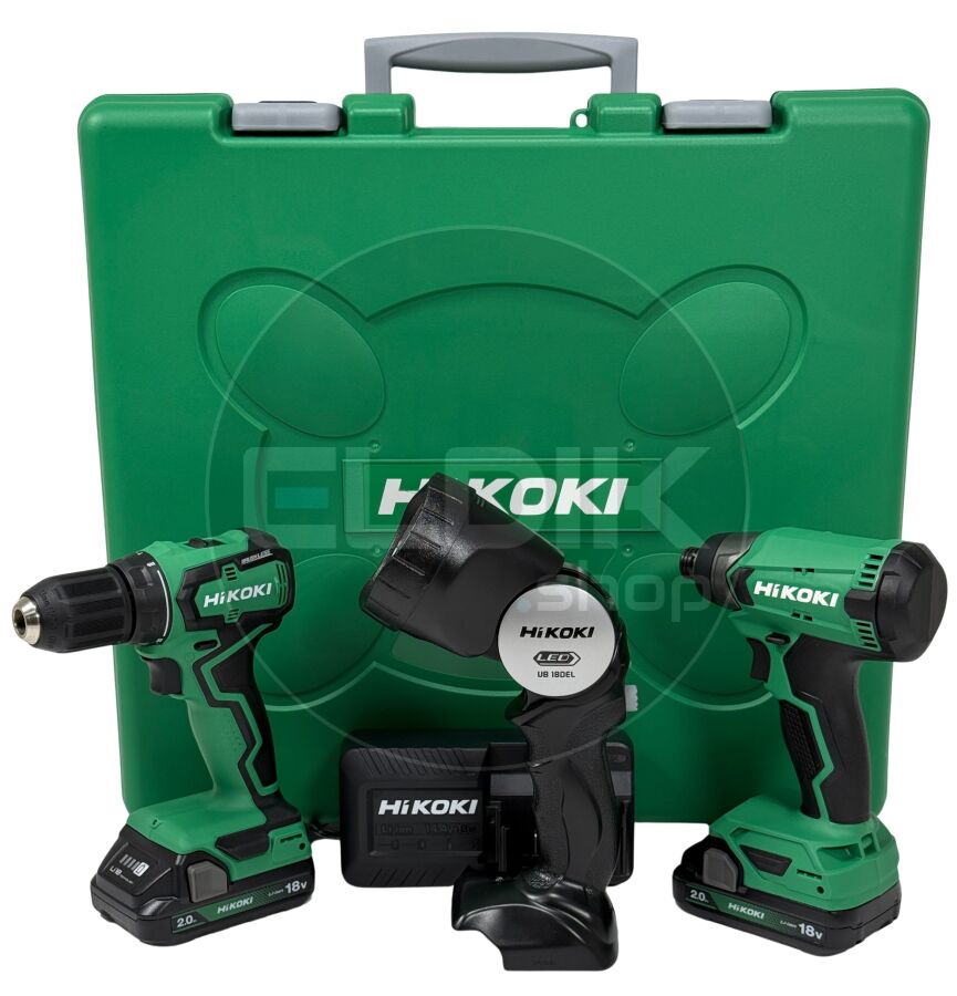 Hikoki KC18DA-KIDLE Combiset - 18 V / in kunststof koffer. Inclusief 2 BSL1820M accu's en lader
