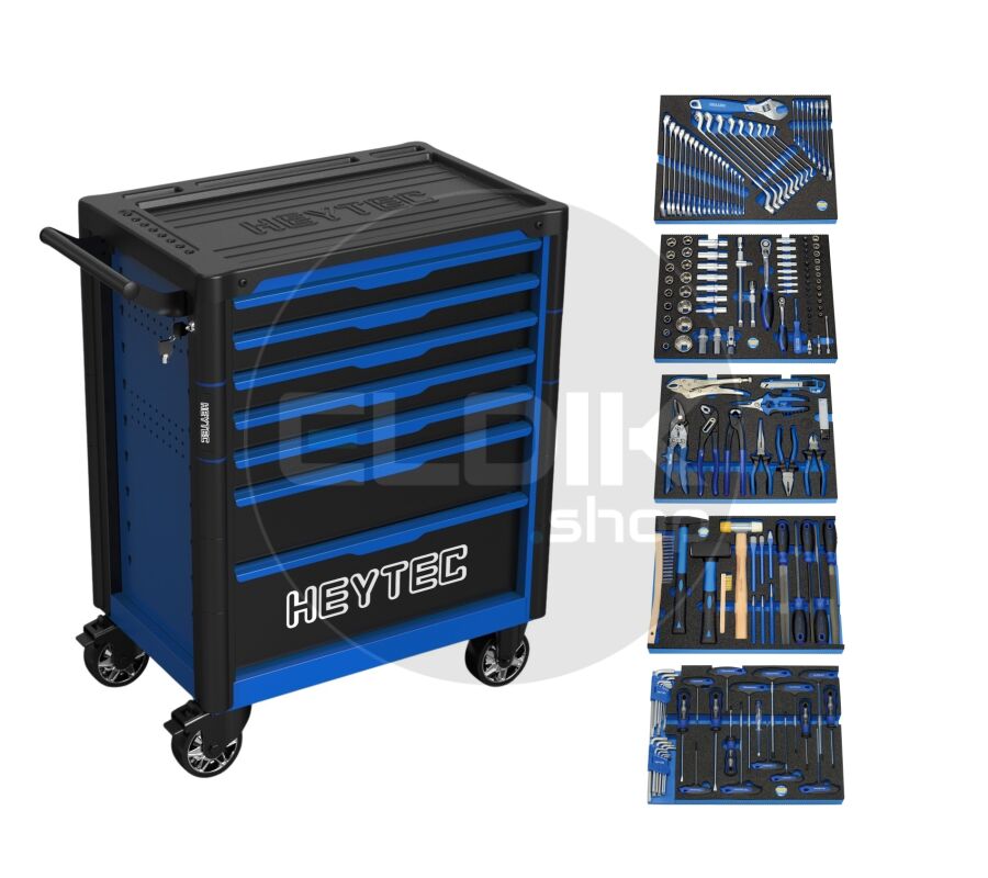 Heytec 50811322700 Gevulde gereedschapswagen 7 laden | 167 Delig in Foam inlay | Blauw