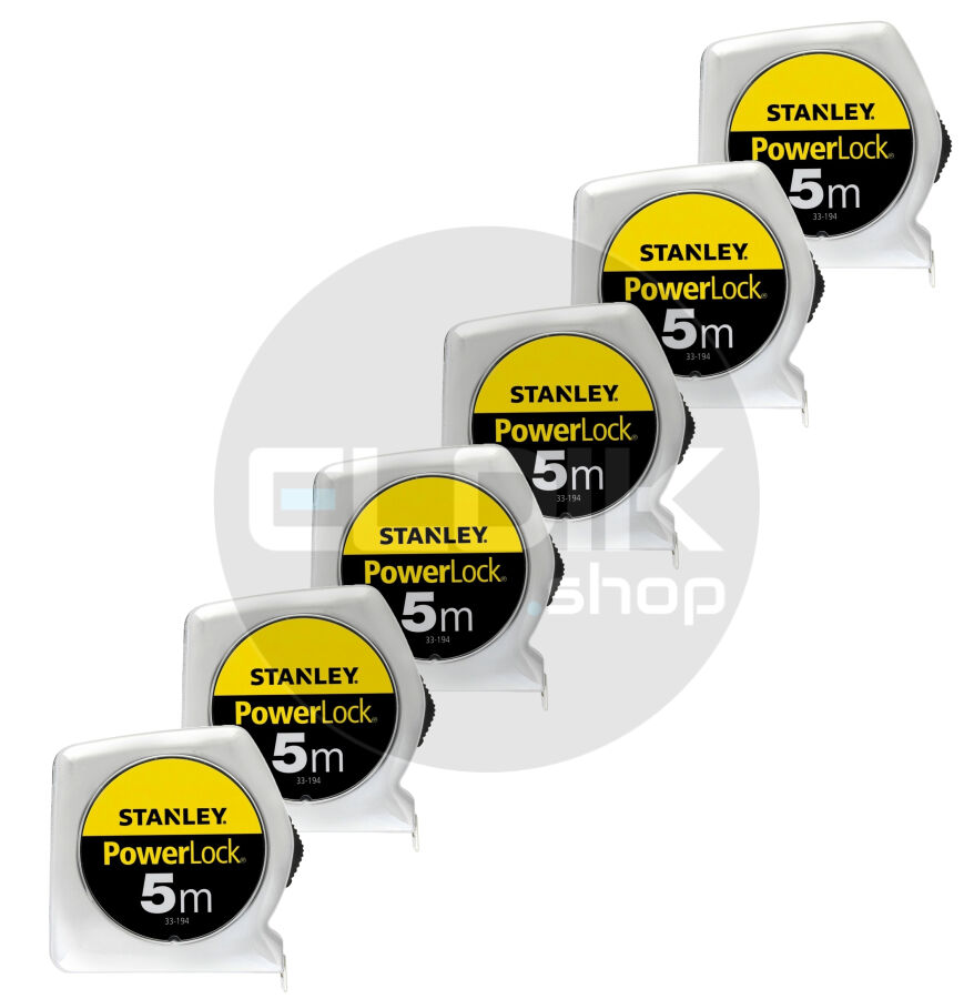 Stanley 0-33-194/6 6 x Rolbandmaat Powerlock 5m - 19mm