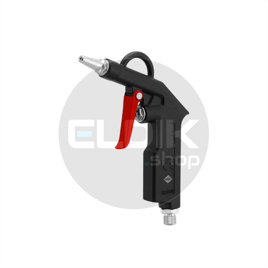 Airpress 4300001 Blaaspistool aluminium met korte nozzle 20 mm en insteeknippels max 12 bar in blister
