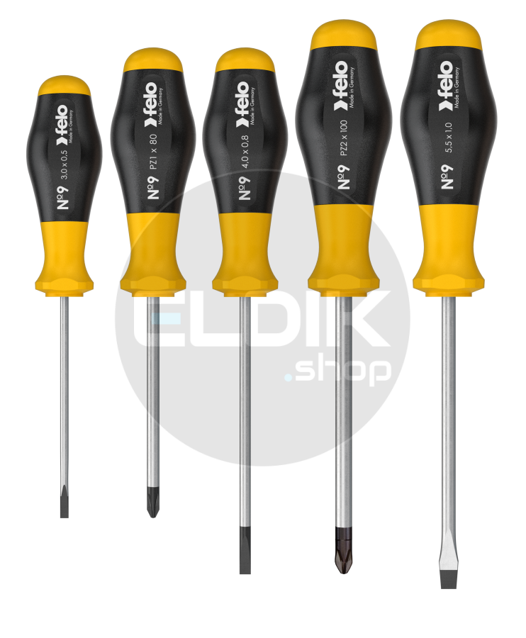 Felo 900 951 48 Schroevendraaierset Sleuf en Pozidrive | 5-delig
