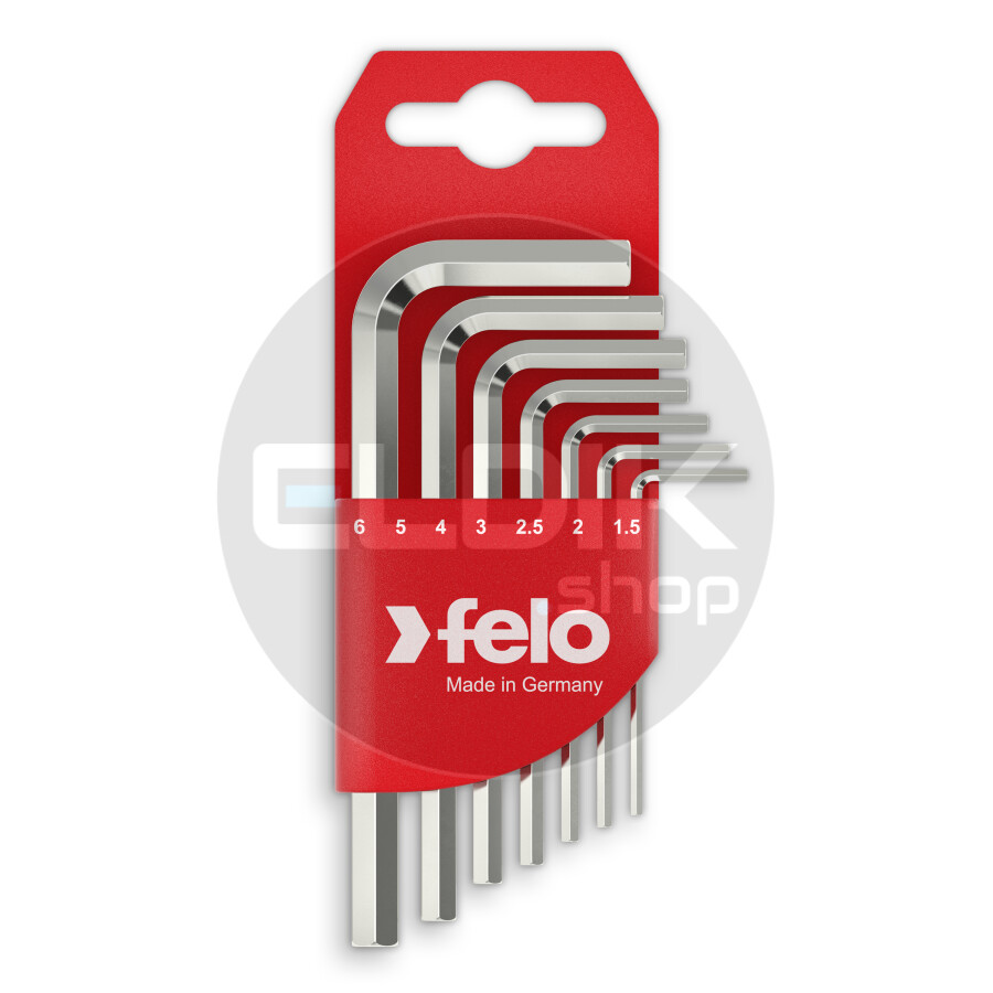 Felo 345 007 11 Stiftsleutelset inbus, kort, 7-dlg