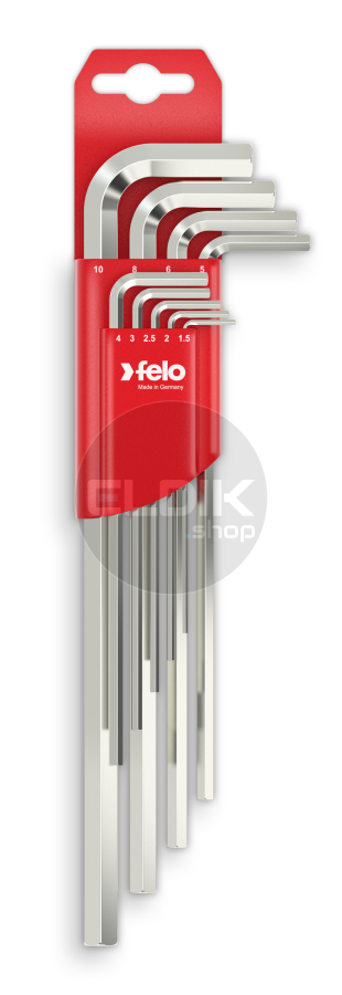 Felo 346 009 11 Stiftsleutelset inbus, lang, 9-dlg