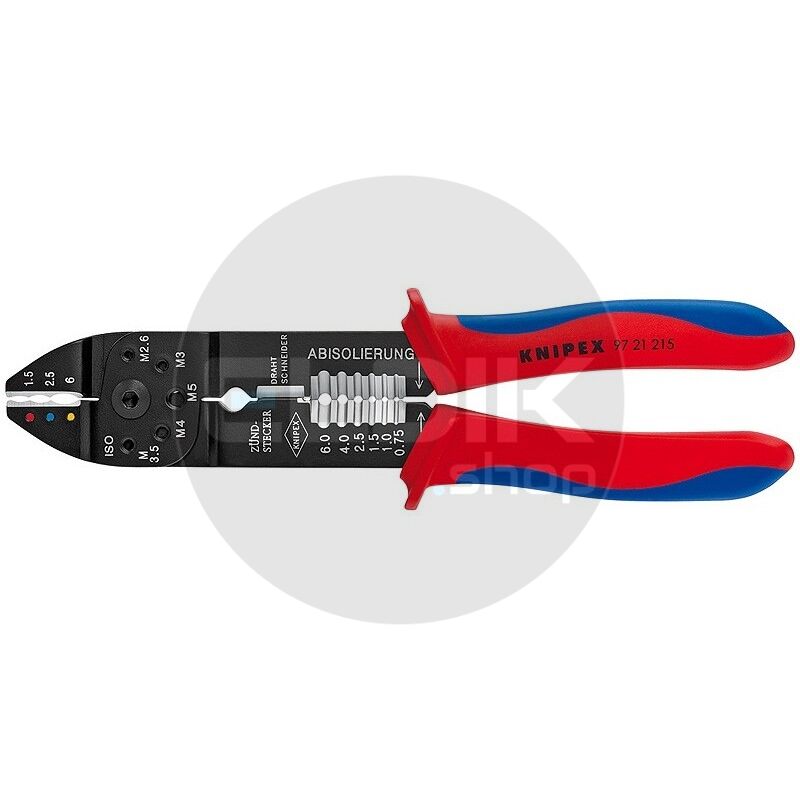 Knipex 97 21 215 Multifunctionele Krimptang voor Kabelschoenen 0,5–6,0 mm²