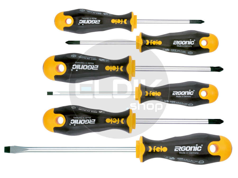 Felo 400 961 18 Schroevendraaiersset  Sleuf, Philips en Pozidrive | 6-delig