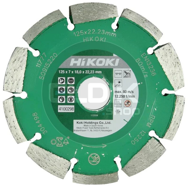 Hikoki 4100298 Diamant-doorslijpschijf voor sleuven 125mm 2 rijen