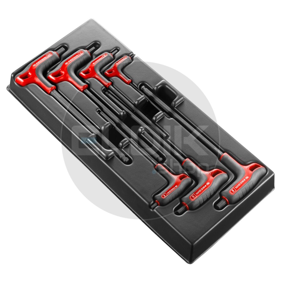 Facom MOD.84TZSAPB Module 7 Delige Inbussleutels met T- greep, bolvormige kop