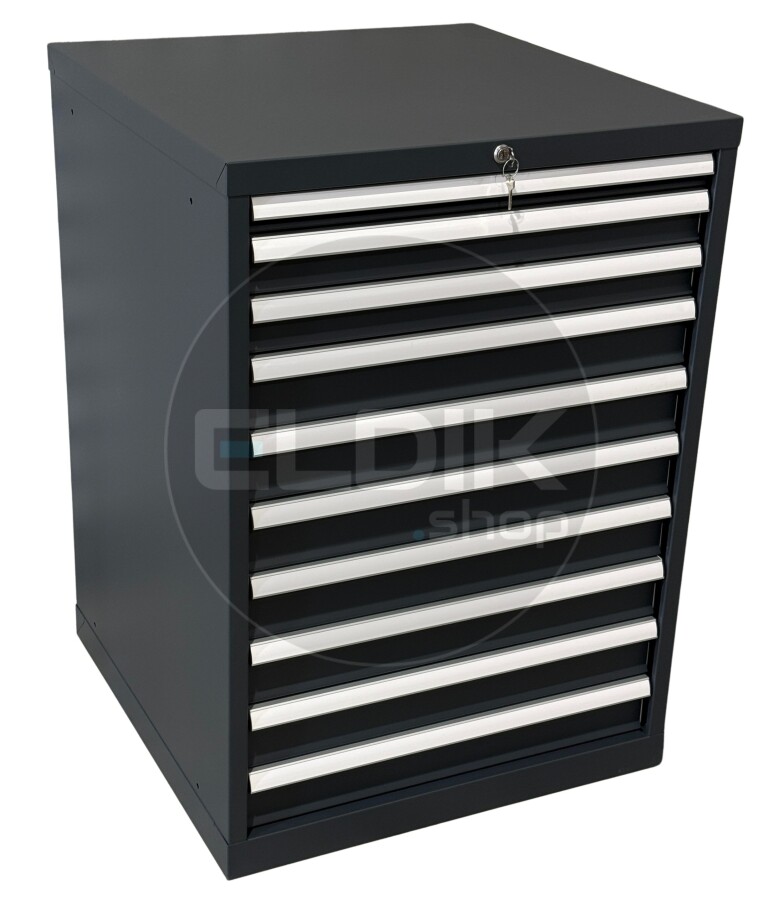 E-Tools | premium line 75744 Werkplaatskast | B717 x D725 x H1000 | 10 laden | Antraciet
