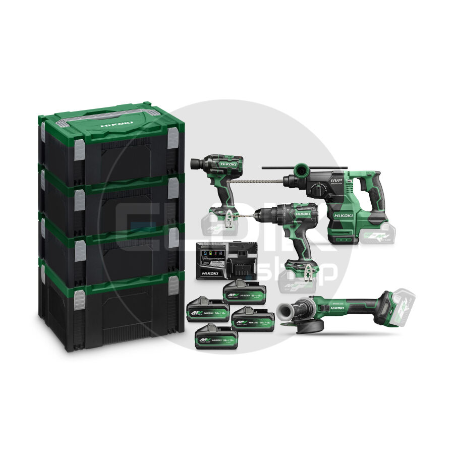 Hikoki KC36H4A-MVB4 Combiset 4 x 36V machine met HSC koffers / Inclusief 4x MV B accu en snellader
