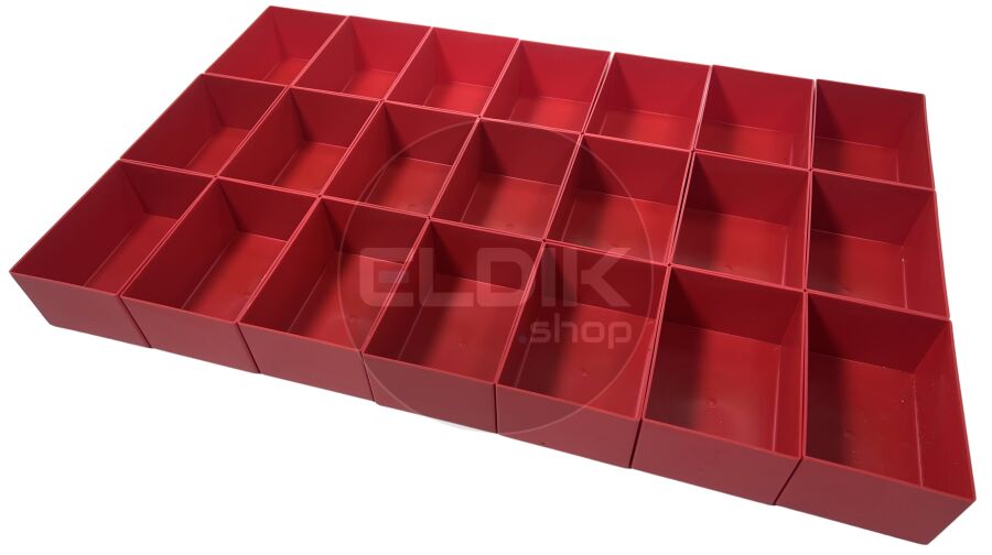 E-Tools 21 x Inzetbakje rood L157xB109xH76mm
