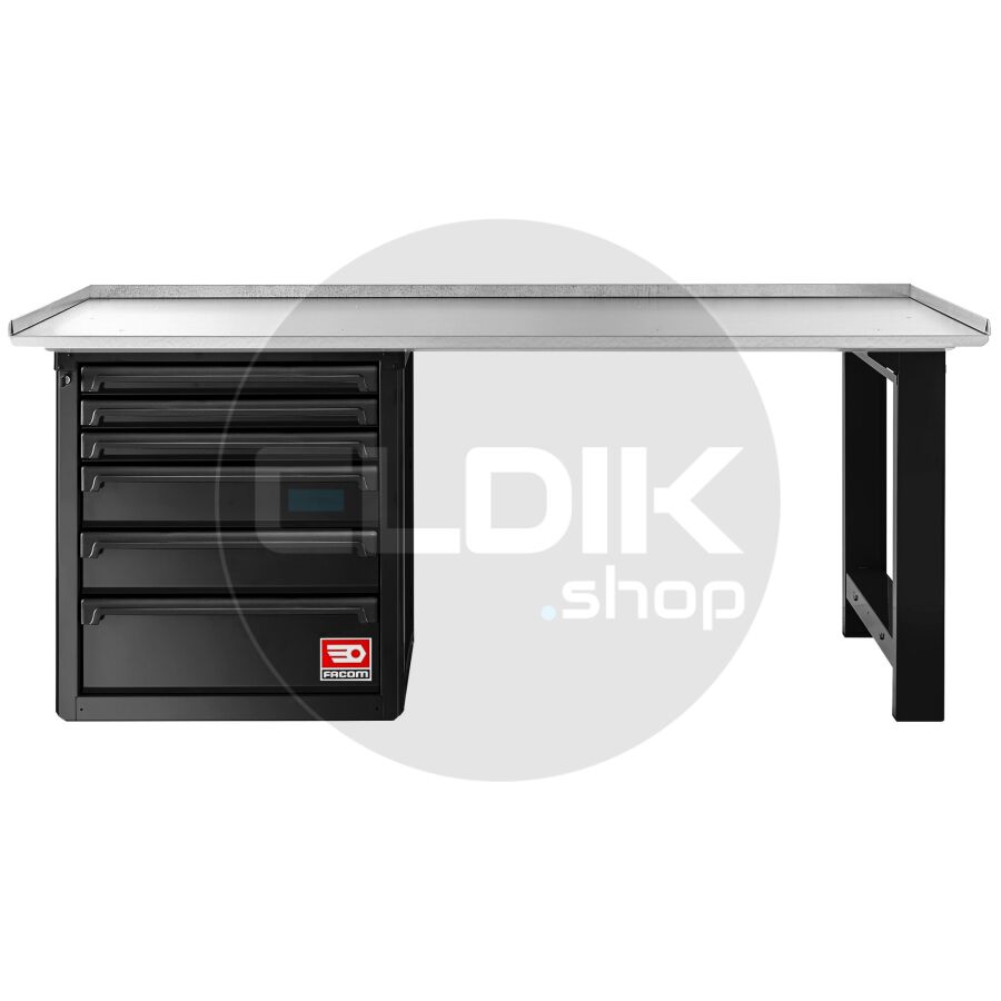 Facom RWS2-2MG6DBS Werkbank met Kast | Zwart - Metalen Blad