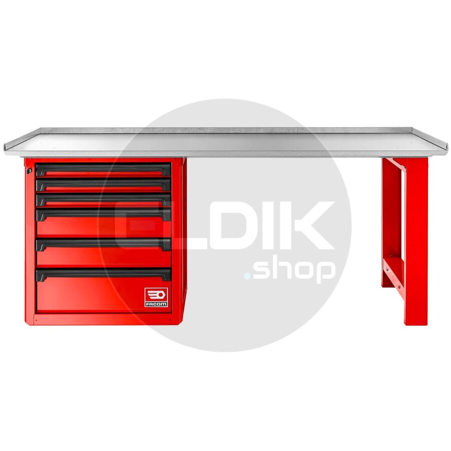 Facom RWS2-2MG6D Werkbank met Kast | Rood - Metalen Blad