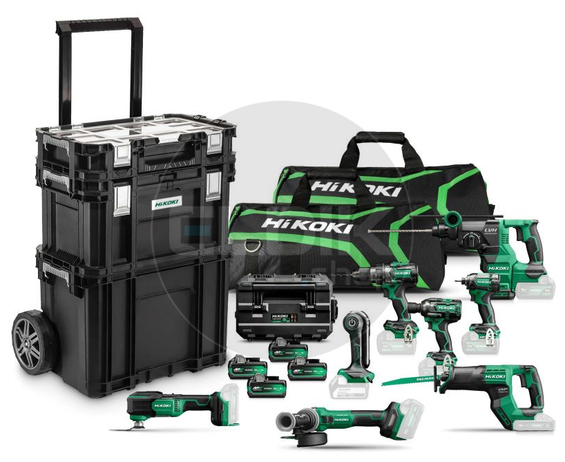 Hikoki KC18H8B-MVA4 18V Pack 4 x Multivolt accu 5,0 Ah in tas +Trolley