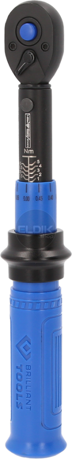 Brilliant Tools BT141916 1/4" Momentsleutel met Omkeerbare Ratelkop 1 – 5 Nm