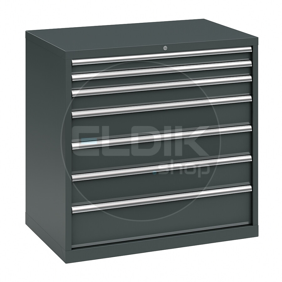 E-Tools | premium line 71869 Werkplaatskast | B1023 x D640 x H1000 | 7 laden | Antraciet