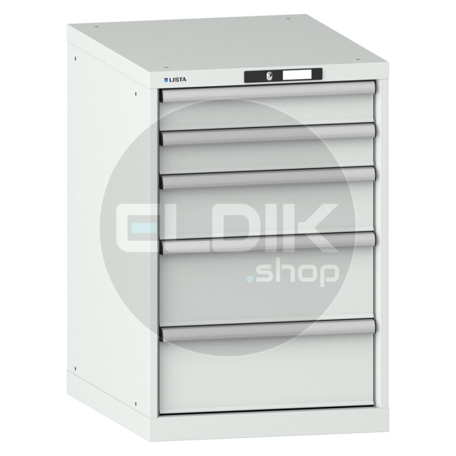 Lista 14.399.020 Werkplaatskast |B564 x D572 x H850 | 5 laden | Lichtgrijs