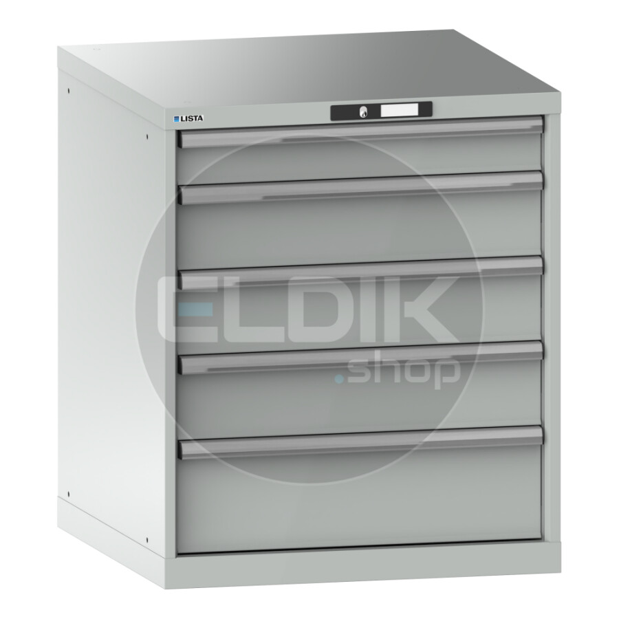Lista 14.410.020 Werkplaatskast |B717 x D725 x H850 | 5 laden | Lichtgrijs