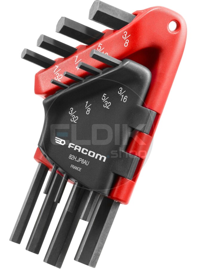 Facom 83SH.JP8AU 8 Delige Lange Inbussleutelset in Houder - Inch