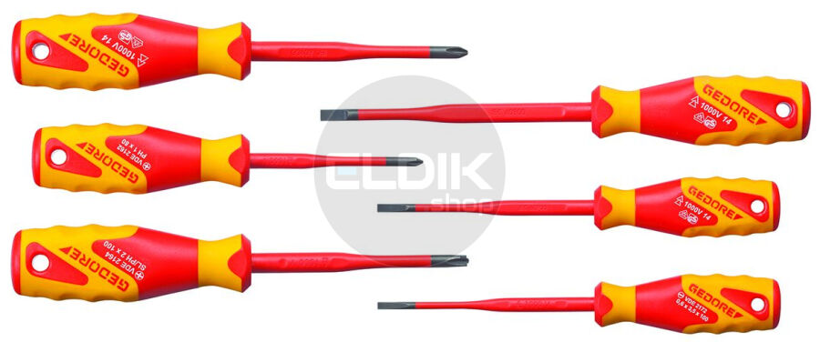 Gedore VDE 2162 2172 PM-06 6 Delige Schroevendraaierset VDE SLIM DRIVE Sleuf - PH - 2928701