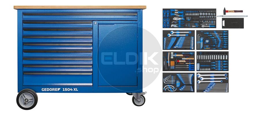 Gedore 1504 XL-S-306 306 Delige Gevulde Verrijdbare Werkbank - 3434834