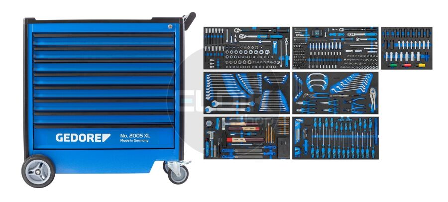 Gedore 2005 XL-S-466 466 Delige Gevulde Gereedschapwagen XL - 3458946