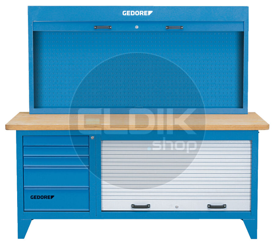 Gedore BR 1500 LH Werkbank met roldeur-opzetkast + haken - 6618210