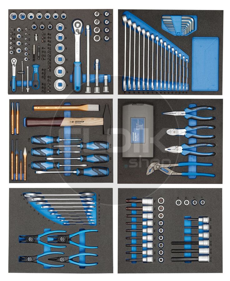 Gedore TS-190 Set van 6 modules in Foam Inlays | 190 Delig - 2956527