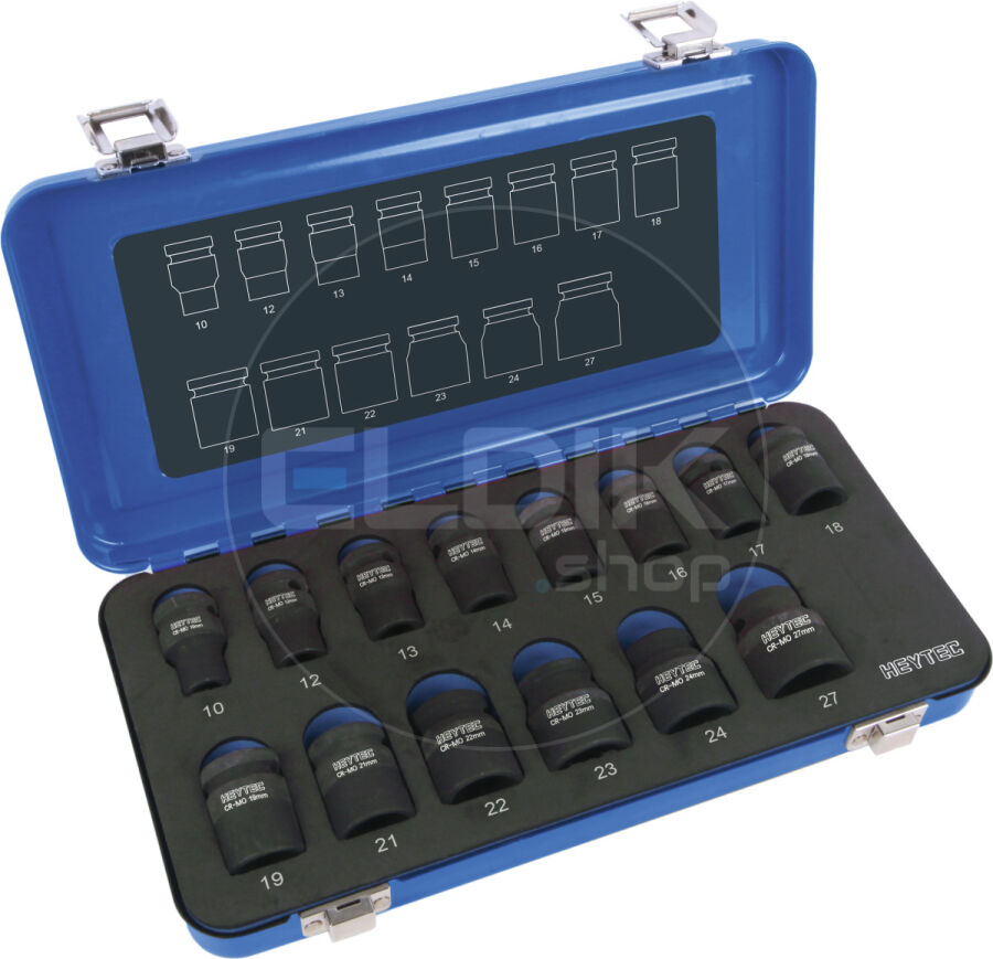Heytec 50863001436 14 Delige IMPACT Kracht Dopsleutelset 1/2"