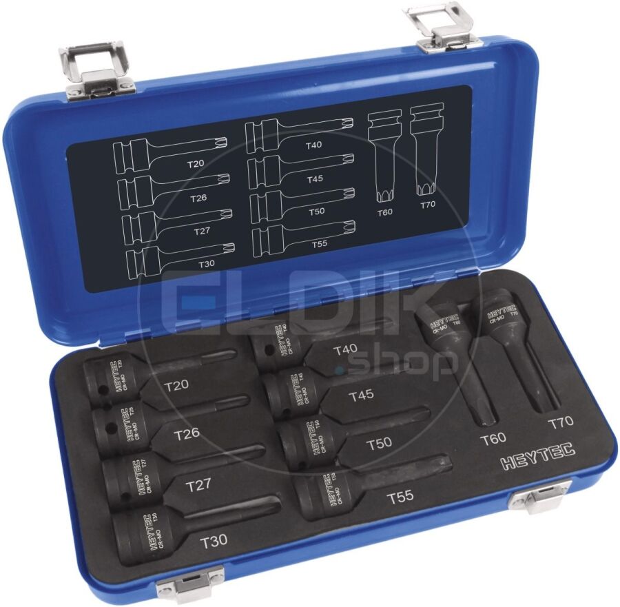 Heytec 50863361036 10 Delige Torx IMPACT Kracht Dopsleutelset 1/2"
