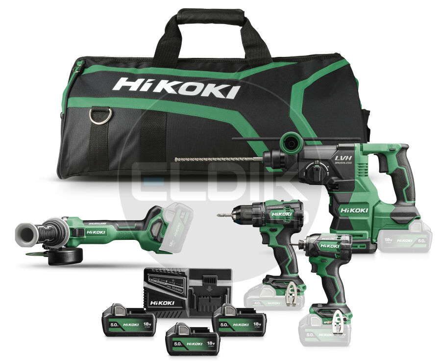 Hikoki KC18DEWHZ Combiset - 18 V / in tas. Inclusief 3x 5.0Ah accu's BSL1850MA en lader
