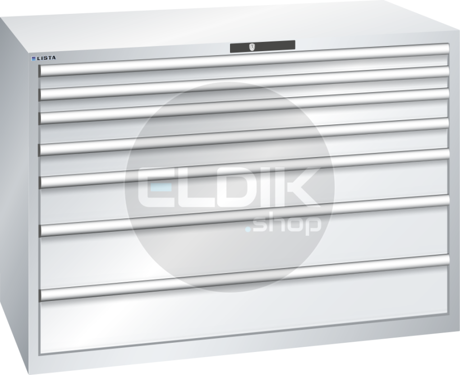 Lista 78.858.020 Werkplaatskast |B1431 x D725 x H1000 | 7 laden | Lichtgrijs