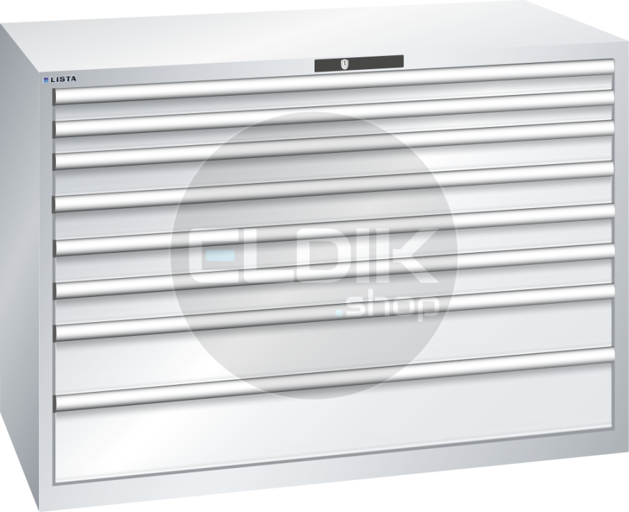 Lista 78.862.020 Werkplaatskast |B1431 x D725 x H1000 | 8 laden | Lichtgrijs