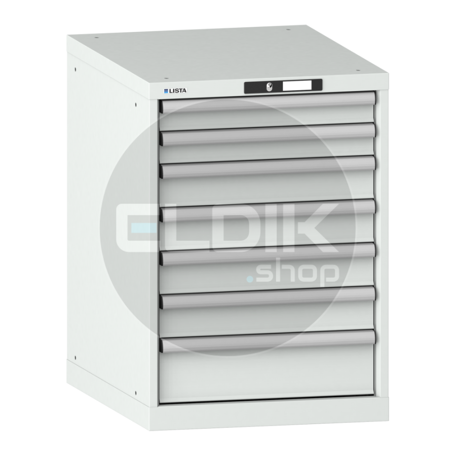 Lista 14.367.020 Werkplaatskast |B564 x D725 x H800 | 7 laden | Lichtgrijs