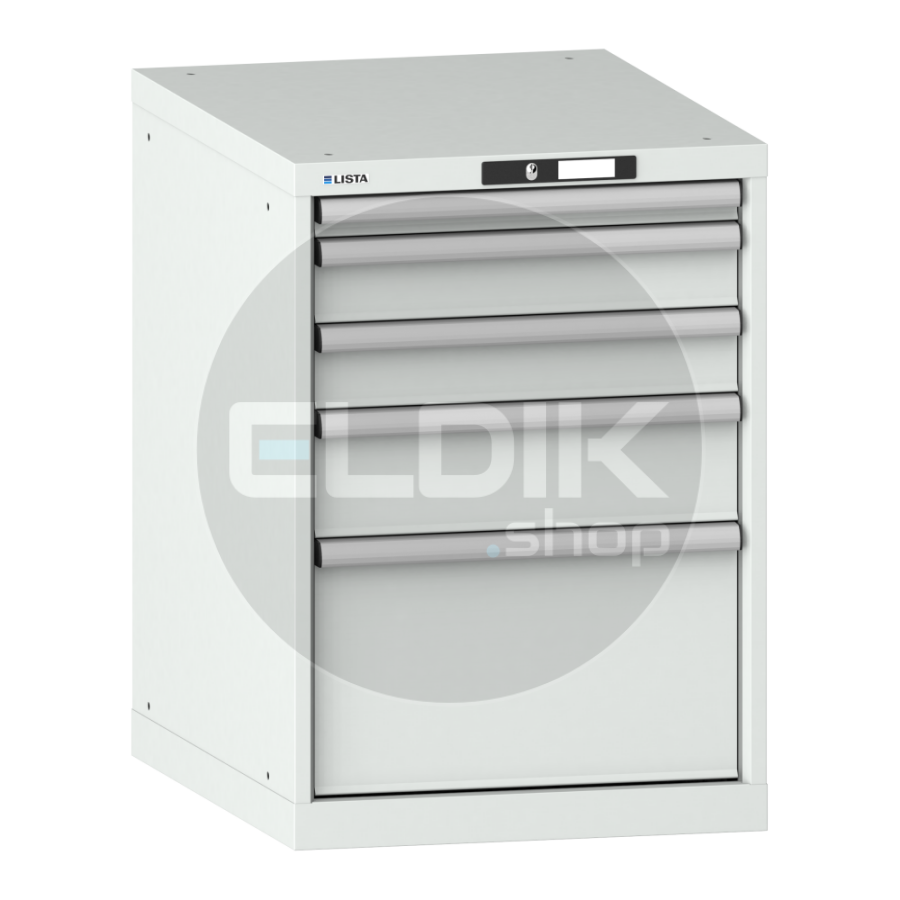 Lista 14.368.020 Werkplaatskast |B564 x D725 x H800 | 5 laden | Lichtgrijs