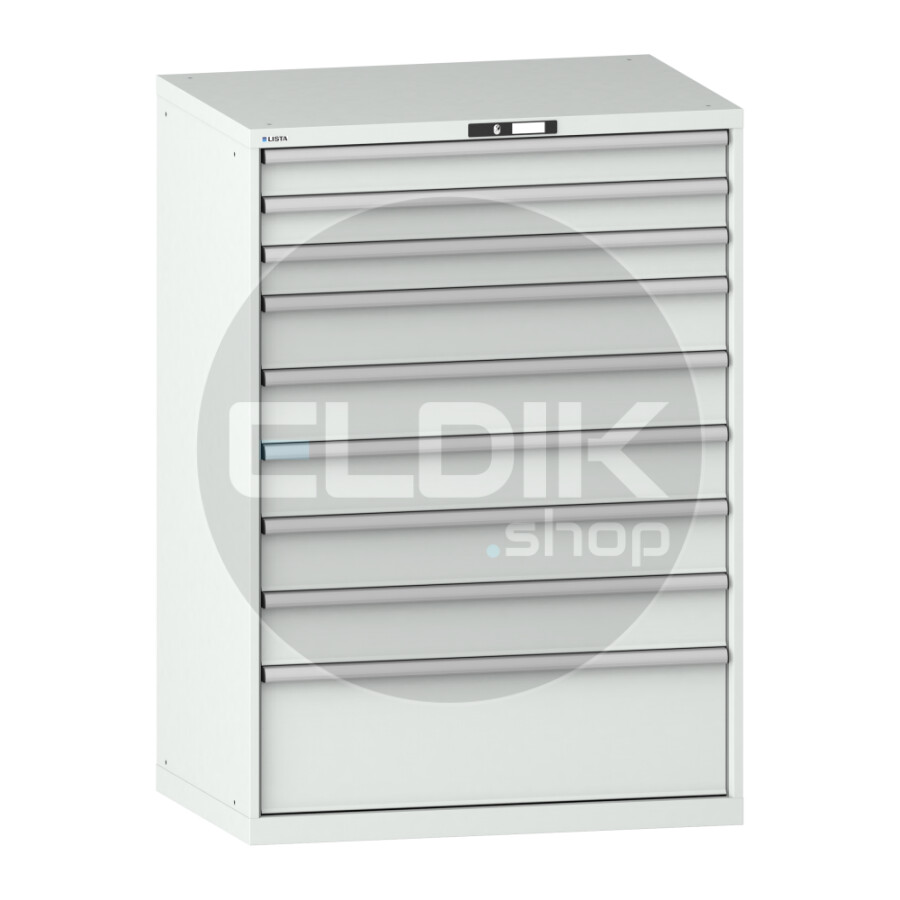 Lista 14.518.020 Werkplaatskast |B1023 x D725 x H1450 | 9 laden | Lichtgrijs