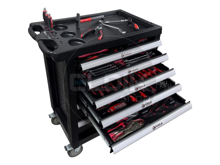 E-Tools 73276 196 Delige Gevulde Gereedschapswagen